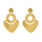 Gehamerde Gouden Design Oorbellen