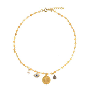 Gele Jade Ketting Met Bedels