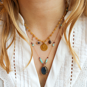 Gele Jade Ketting Met Bedels