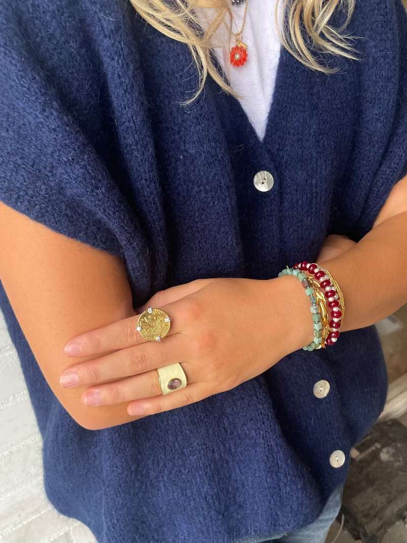 Goud En Zilveren Munt Ring