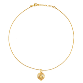 Gouden Balletjes Ketting met Filigrain Bedel