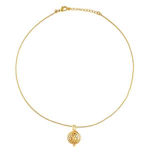 Gouden Balletjes Ketting met Filigrain Bedel