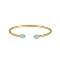 Gouden Bangle Armband Amazoniet