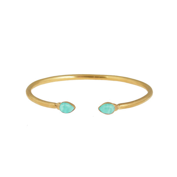 Gouden Bangle Armband Amazoniet