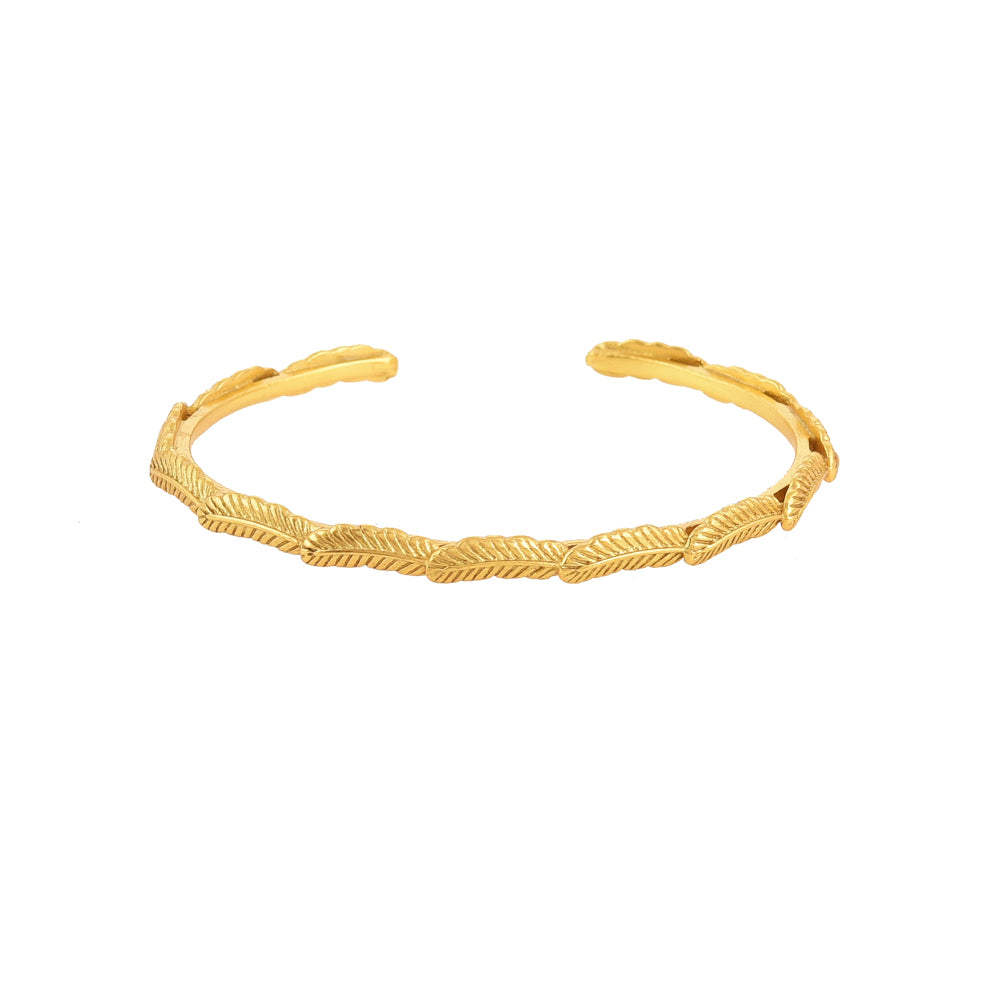 Gouden Bangle Armband Veertjes