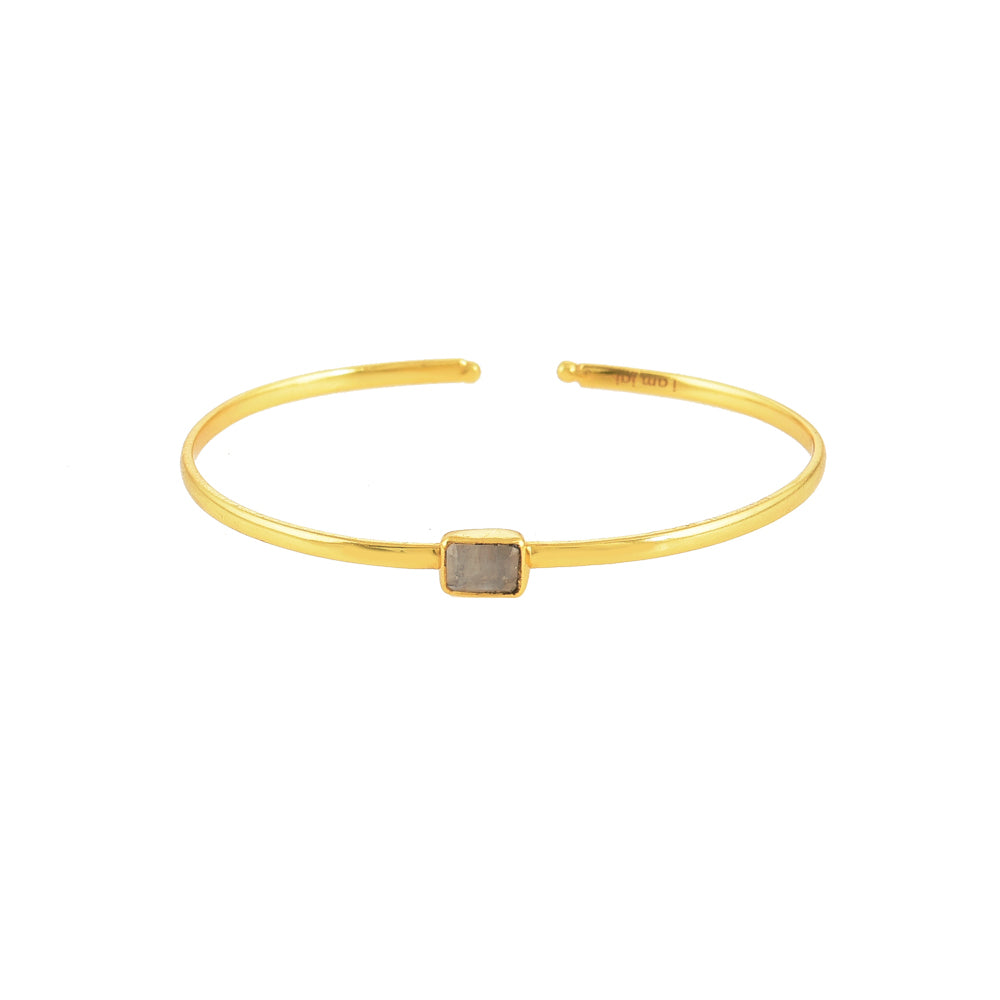 Gouden Bangle Armband met Labradoriet