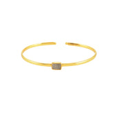 Gouden Bangle Armband met Labradoriet