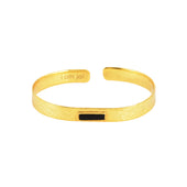 Gouden Bangle Armband met Zwarte Onyx