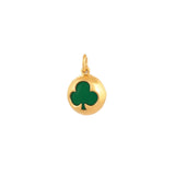 Gouden Bedel Groene Onyx Klaver

