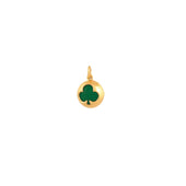 Gouden Bedel Groene Onyx Klaver

