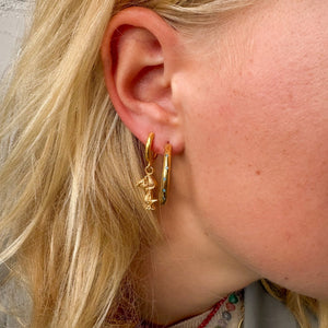 Gouden Creolen Turquoise Steentjes