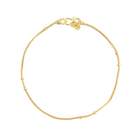 gouden Enkelbandje Fijne Slang Met Details
