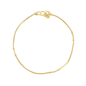 gouden Enkelbandje Fijne Slang Met Details