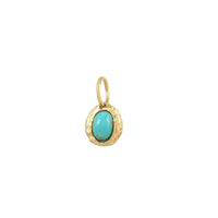 Gouden Gehamerde Geboortesteen December Turquoise
