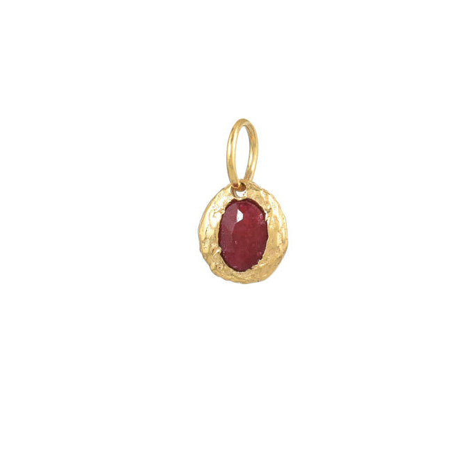 Gouden Gehamerde Geboortesteen Juli Ruby Jade