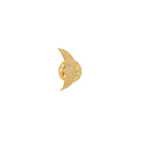 Gouden Gehamerde Maan Broche