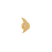 Gouden Gehamerde Maan Broche
