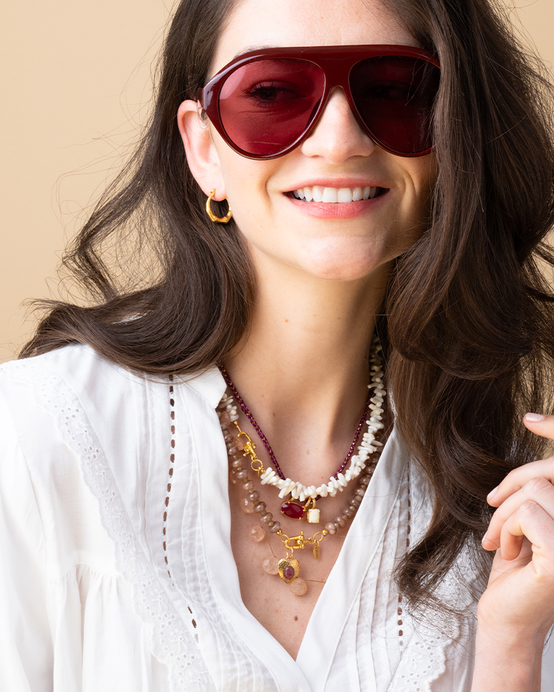 Gouden Hart met Roze Steen Bedel