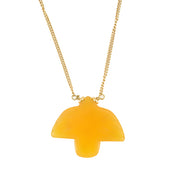 Gouden Ketting Gele Onyx Vogel