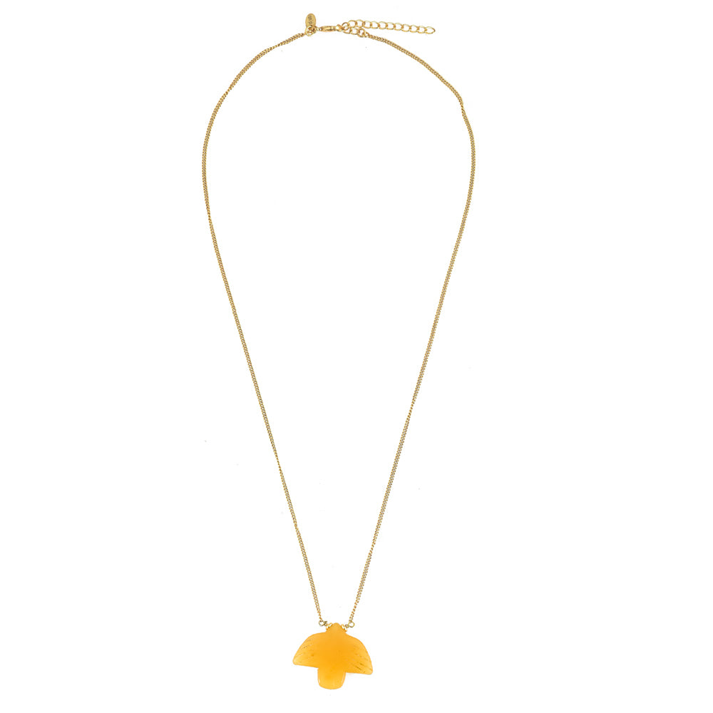 Gouden Ketting Gele Onyx Vogel