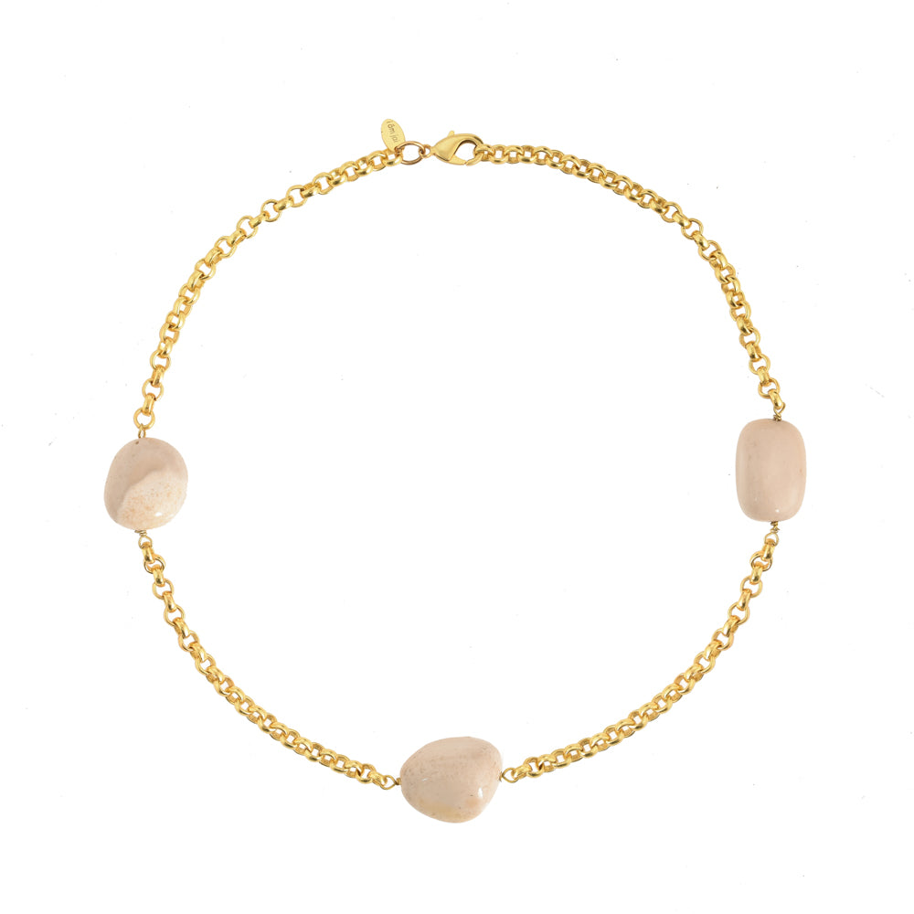 Gouden Ketting met Agaat Stenen