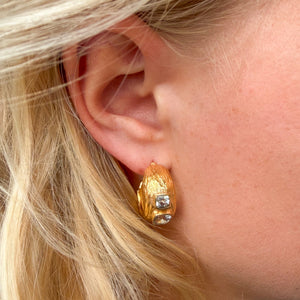 Gouden Oorbellen Blauwe Topaas