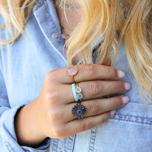 Gouden Ring Roze Jade