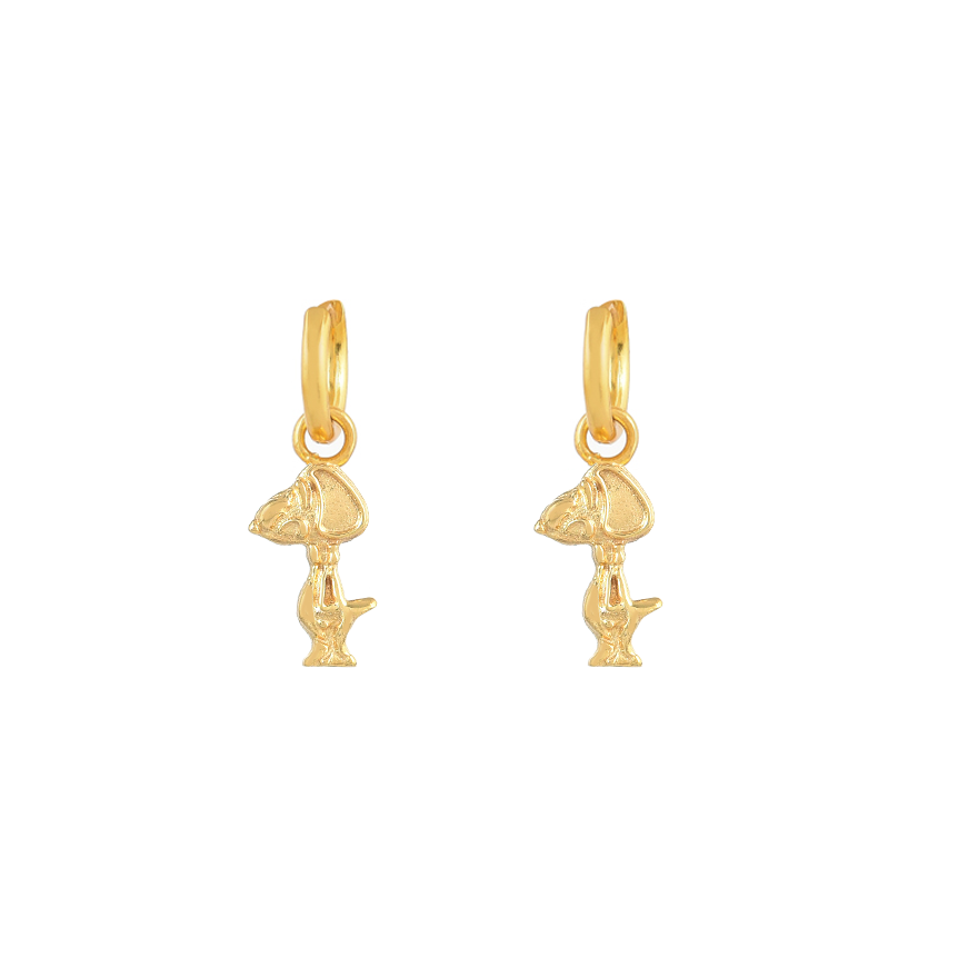 Gouden Snoopy Oorbellen