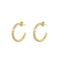 Gouden creolen met zirkonia steentjes