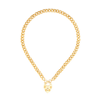 Gouden gourmet ketting met hart slot