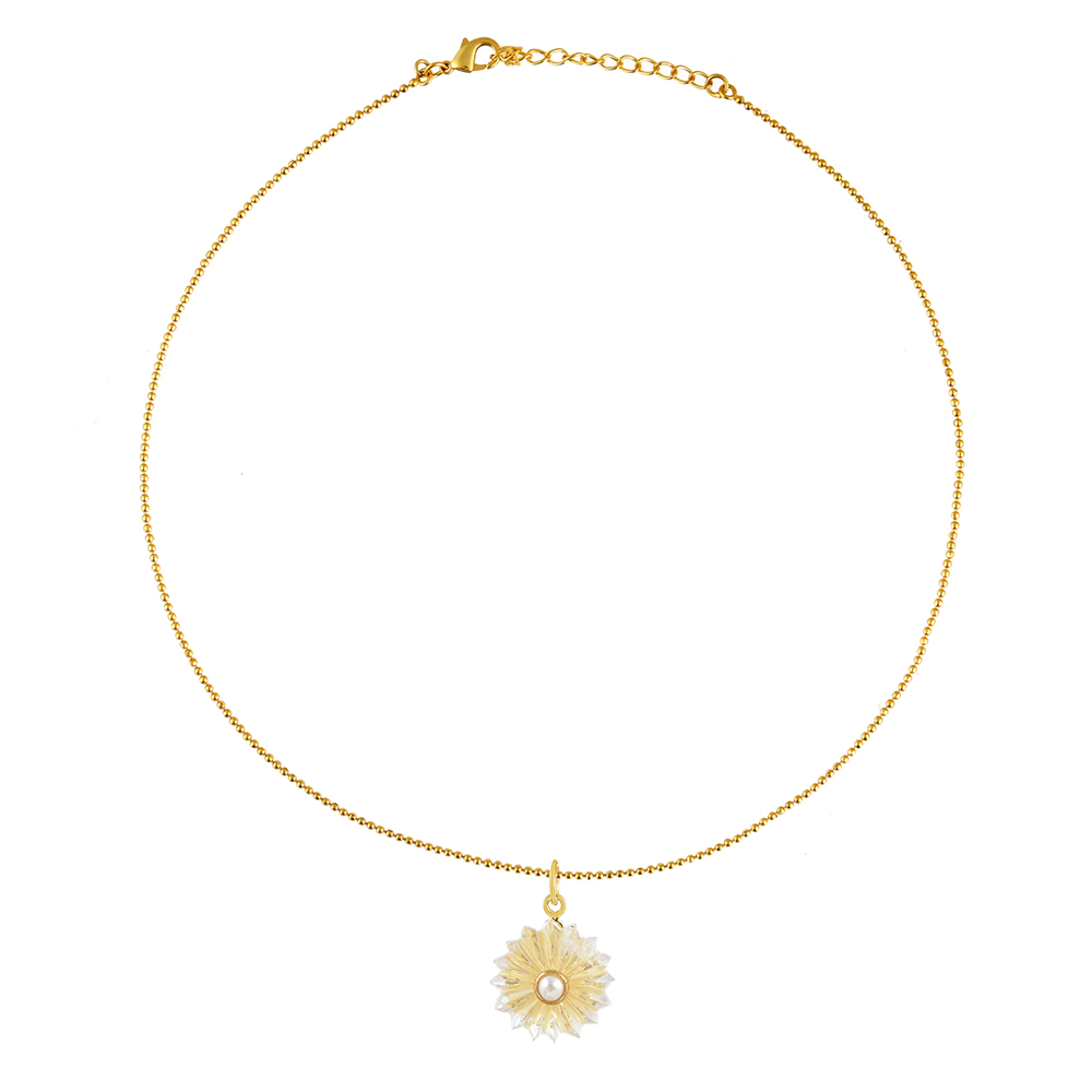 Gouden_ketting_met_edelstenen kristal_bloem bedel