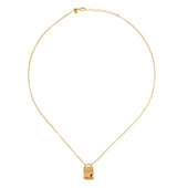 Gouden ketting met vierkante bedel hanger