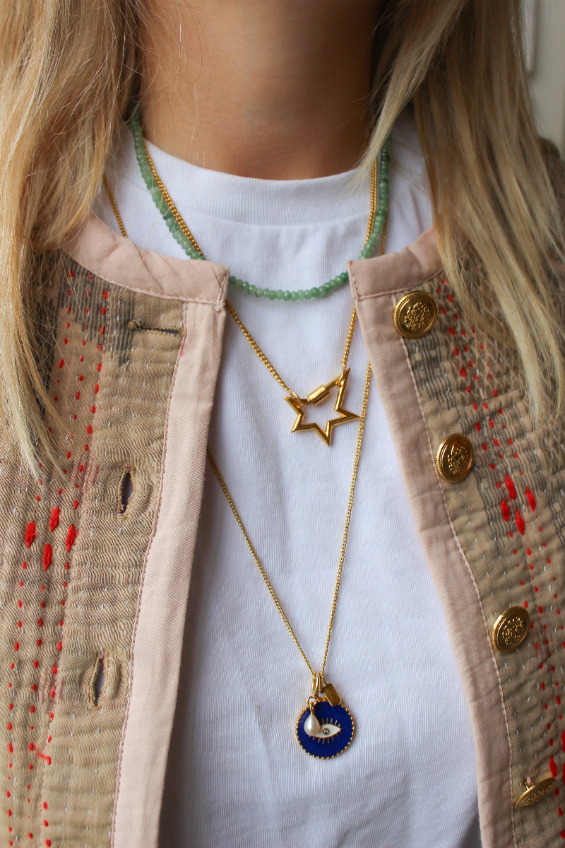 Groene jade edelstenen ketting