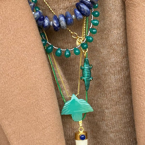 Groen en blauwe edelstenen kettingen