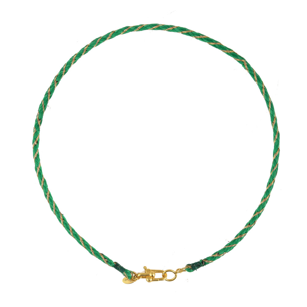Groene Satijnen Ketting met Slot