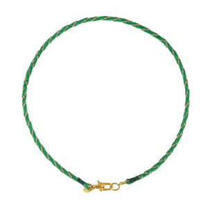 Groene Satijnen Ketting met Slot