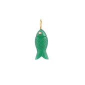 Groene onyx vis bedel met parel