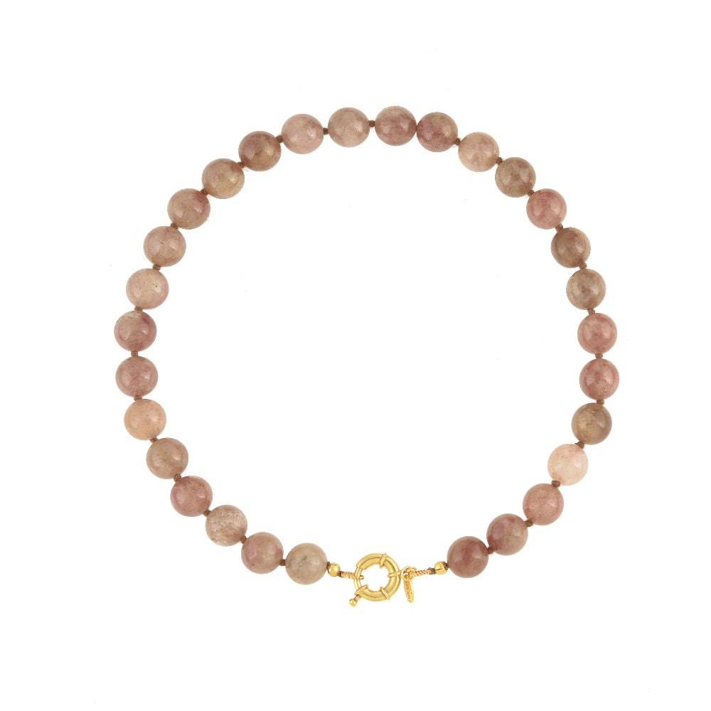 Grove Ronde Kralen Ketting Agaat