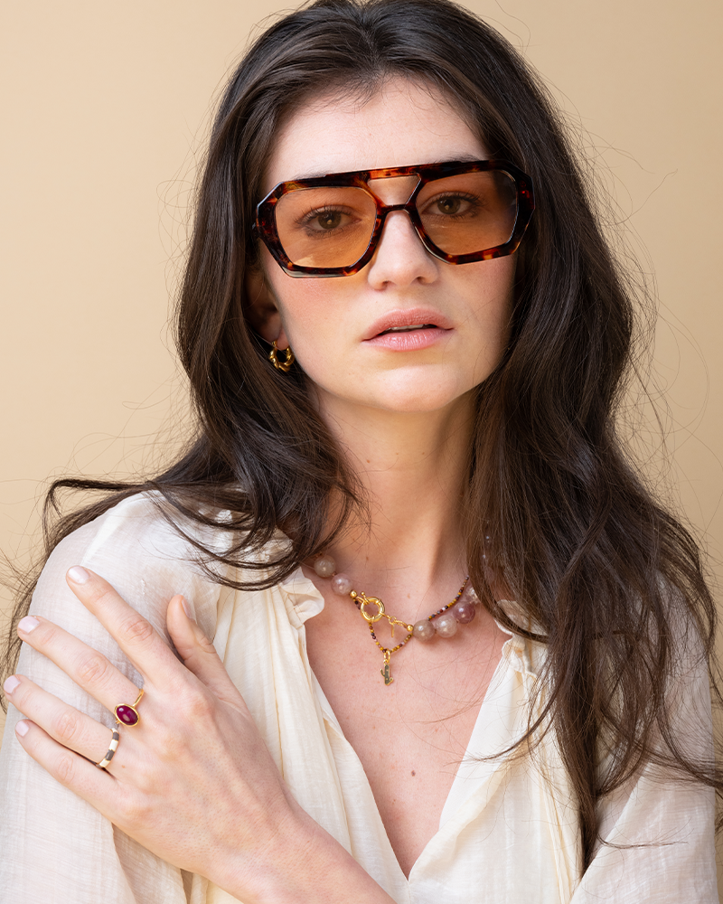 Grove Ronde Kralen Ketting Agaat