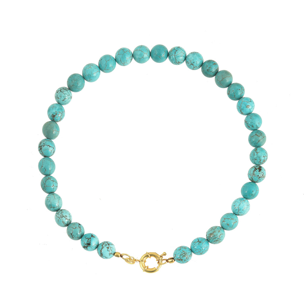 Grove Ronde Kralen Ketting Turquoise