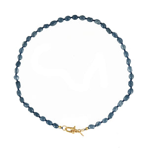 Handgeknoopte Blauwe Jade Edelstenen Ketting