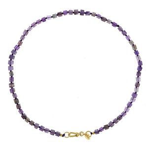 Handgeknoopte Blokjes Ketting Amethist