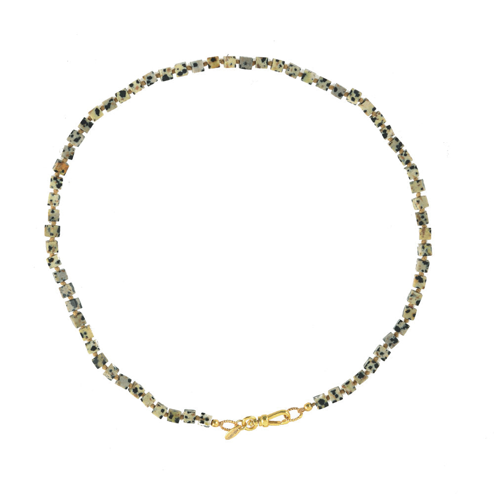 Handgeknoopte Blokjes Ketting Dalmatiër