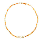 Handgeknoopte Blokjes Ketting Gele Agaat