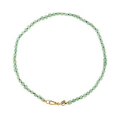 Handgeknoopte Blokjes Ketting Groene Jade