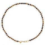 Handgeknoopte Blokjes Ketting Tijgeroog