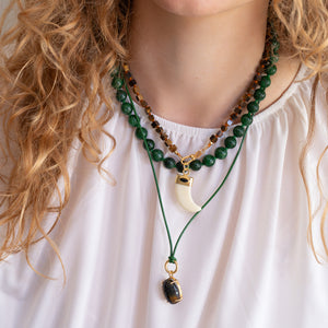 Handgeknoopte Blokjes Ketting Tijgeroog