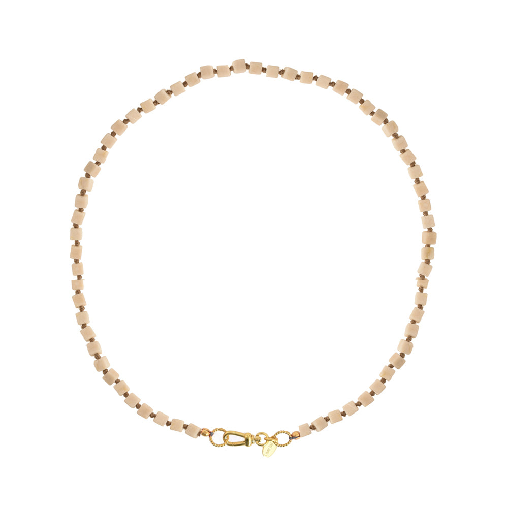 Handgeknoopte Blokjes Ketting Witte Aventurijn