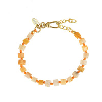 Handgeknoopte Citrien Blokjes Armband