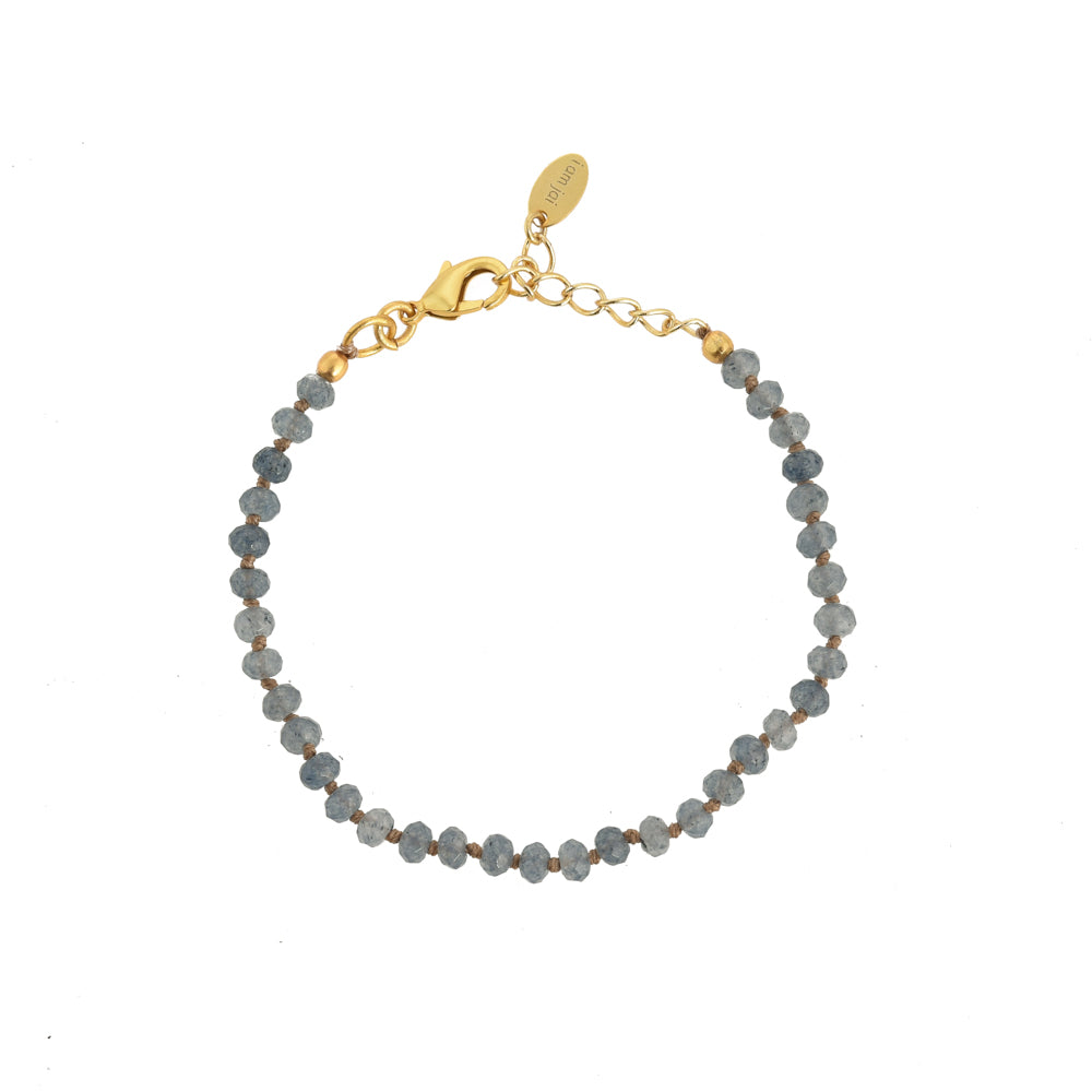 Handgeknoopte Edelsteen Armband Blauwe Jade